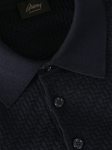Brioni Hombre Barcelona Jersey Cuello Polo color Azul Noche sku 551-000409 01 - Foto 3