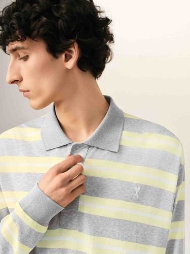 Ami Paris Hombre Barcelona Polo Listado Algodón color Multicolor sku 551-000417 01 - Foto 4