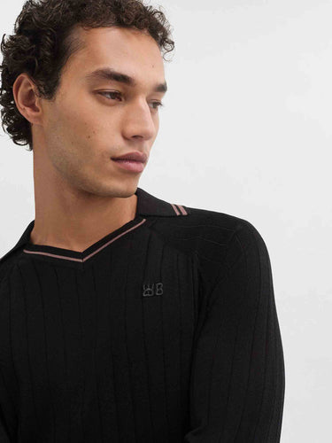 Wales Bonner Hombre Barcelona Jersey Cuello Polo Roots color Negro sku 551-000419 01 - Foto 2