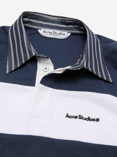 Acne Studios Hombre Barcelona Polo Rayas Algodón color Azul Marino sku 551-000423 01 - Foto 5