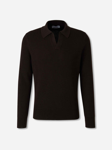 Gran Sasso Hombre Barcelona Jersey Cuello Polo color Marrón Oscuro sku 551-000425 01 - Foto 1