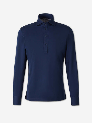 Brunello Cucinelli Hombre Barcelona Polo Punto Algodón color Azul Marino sku 551-000428 01 - Foto 1