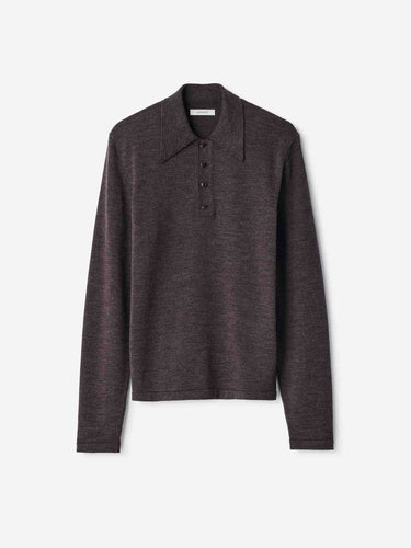 Lemaire Hombre Barcelona Polo Punto Lana color Marrón Oscuro sku 551-000438 00 - Foto 1