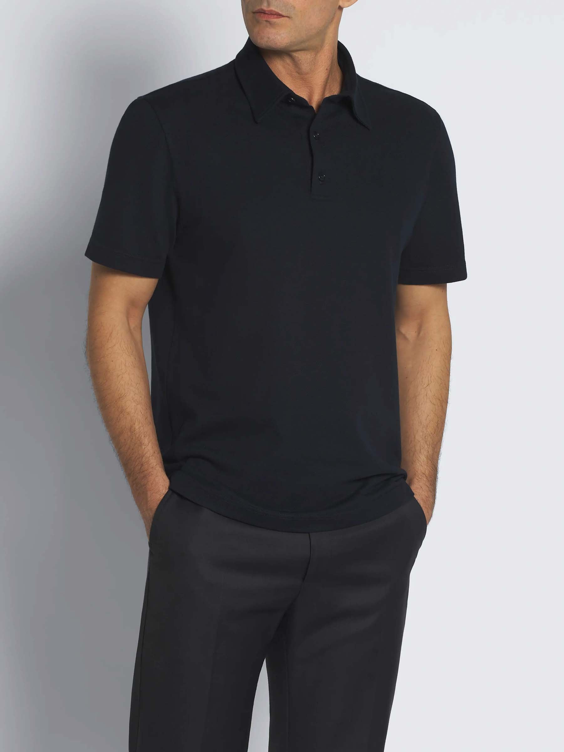 Brioni Hombre Barcelona Polo Piqué Algodón color Azul Noche sku 552-001515 03 - Foto 2