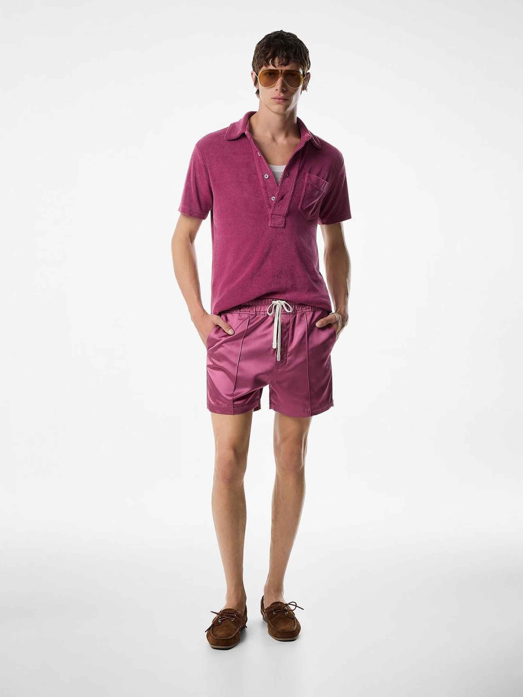 Tom Ford Hombre Barcelona Polo Terciopelo Punto color Cereza sku 552-001537 01 - Foto 2