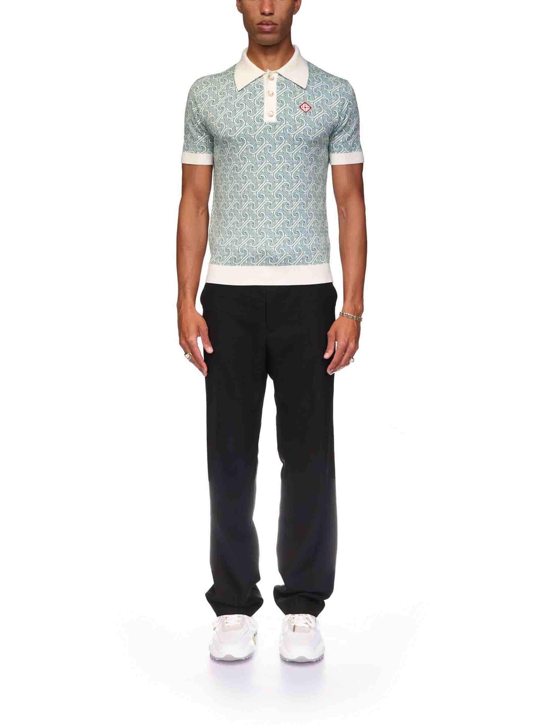 CASA BLANCA 幾何学模様 ポロシャツ Casablanca – Casablanca Polo Column Jacquard in Barcelona or Shop