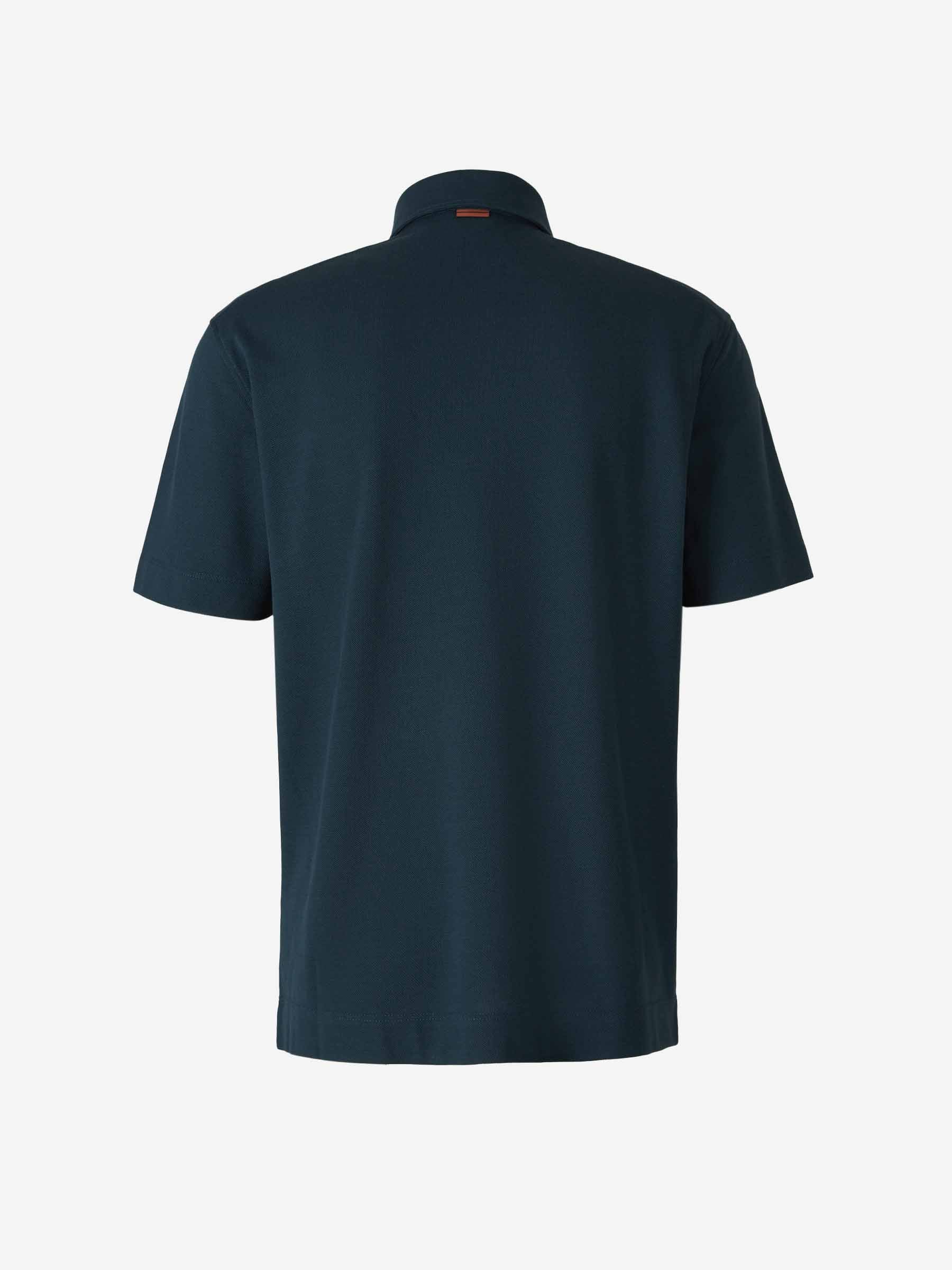 Zegna Hombre Barcelona Polo Liso Bolsillo color Azul Cobalto sku 552-001554 03 - Foto 2