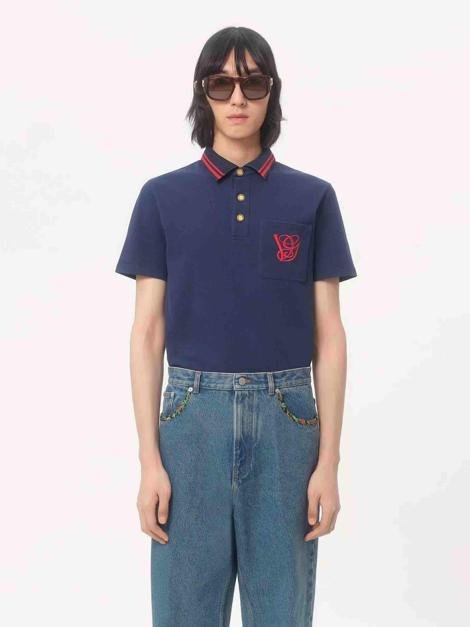 Valentino Hombre Barcelona Camiseta con detalle bordado color Azul Marino sku 552-001615 01 - Foto 2