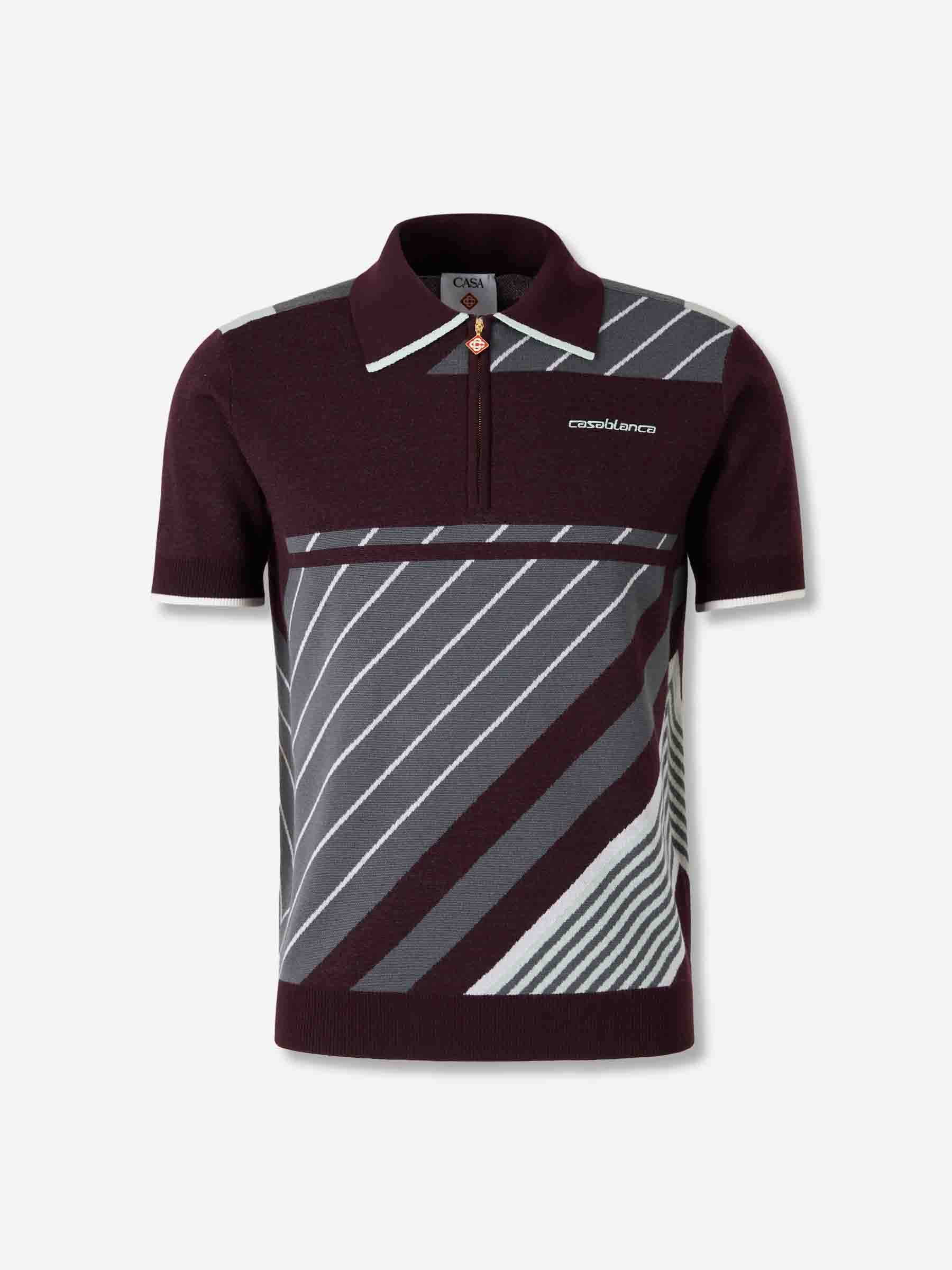 Casablanca Hombre Barcelona Polo Punto Cremallera color Burdeos sku 552-001628 01 - Foto 1