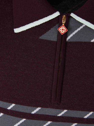 Casablanca Hombre Barcelona Polo Punto Cremallera color Burdeos sku 552-001628 01 - Foto 3
