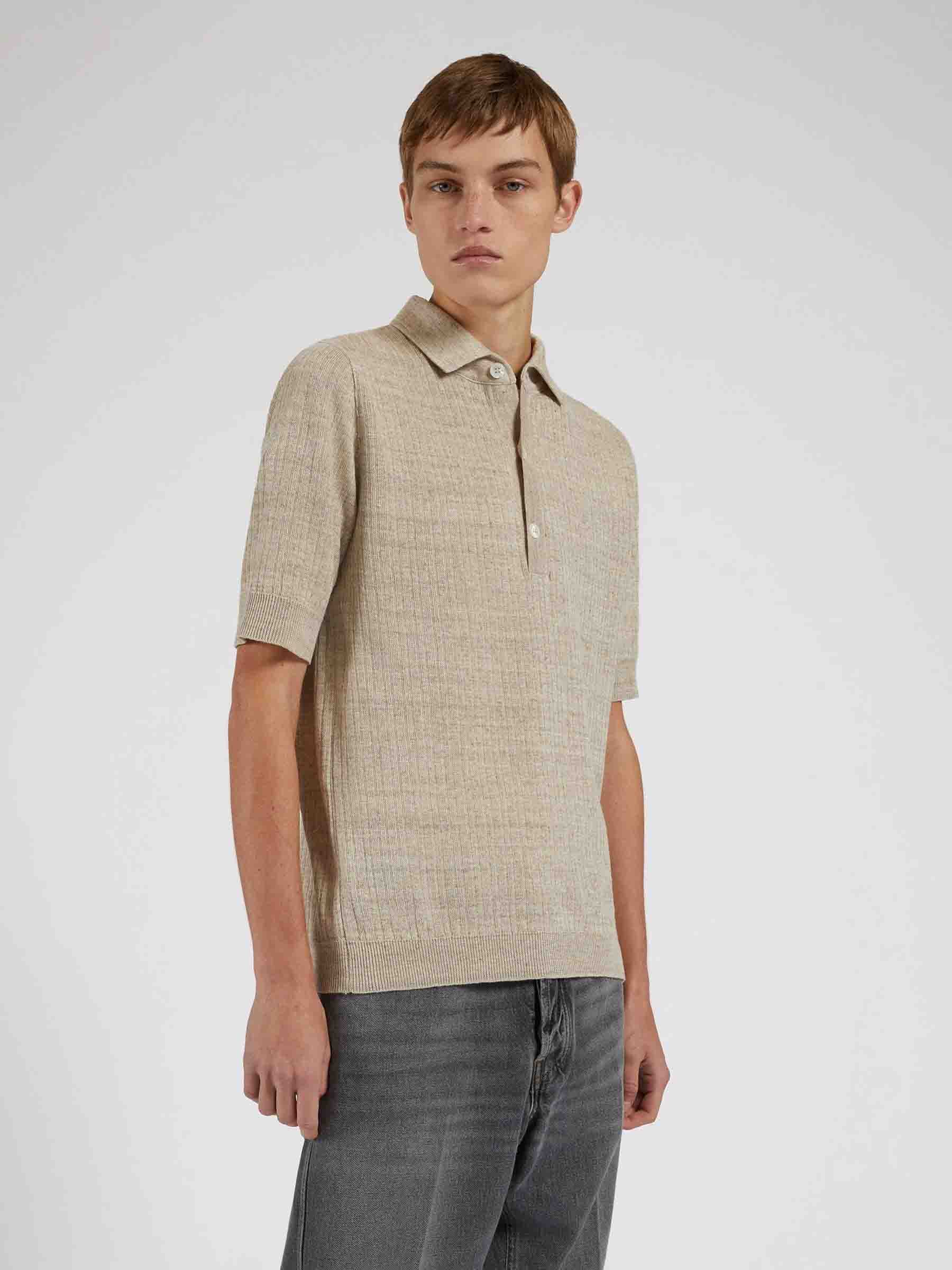 Lardini Hombre Barcelona Polo Punto Tricot color Beige sku 552-001641 01 - Foto 2