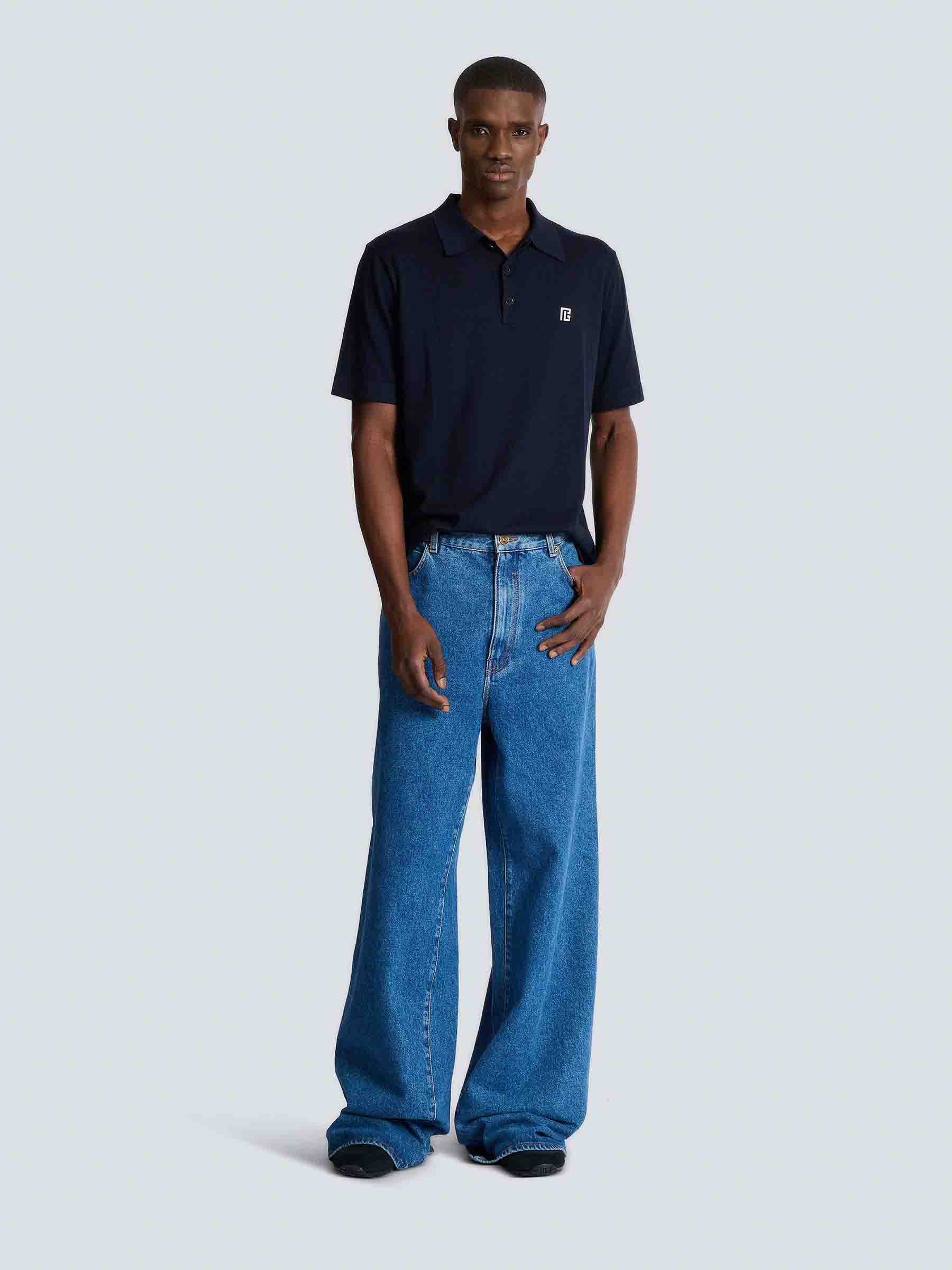 Balmain Hombre Barcelona Polo Punto Monograma color Azul Noche sku 552-001652 02 - Foto 2