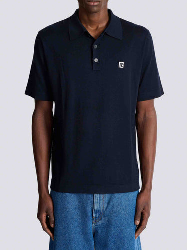 Balmain Hombre Barcelona Polo Punto Monograma color Azul Noche sku 552-001652 02 - Foto 4