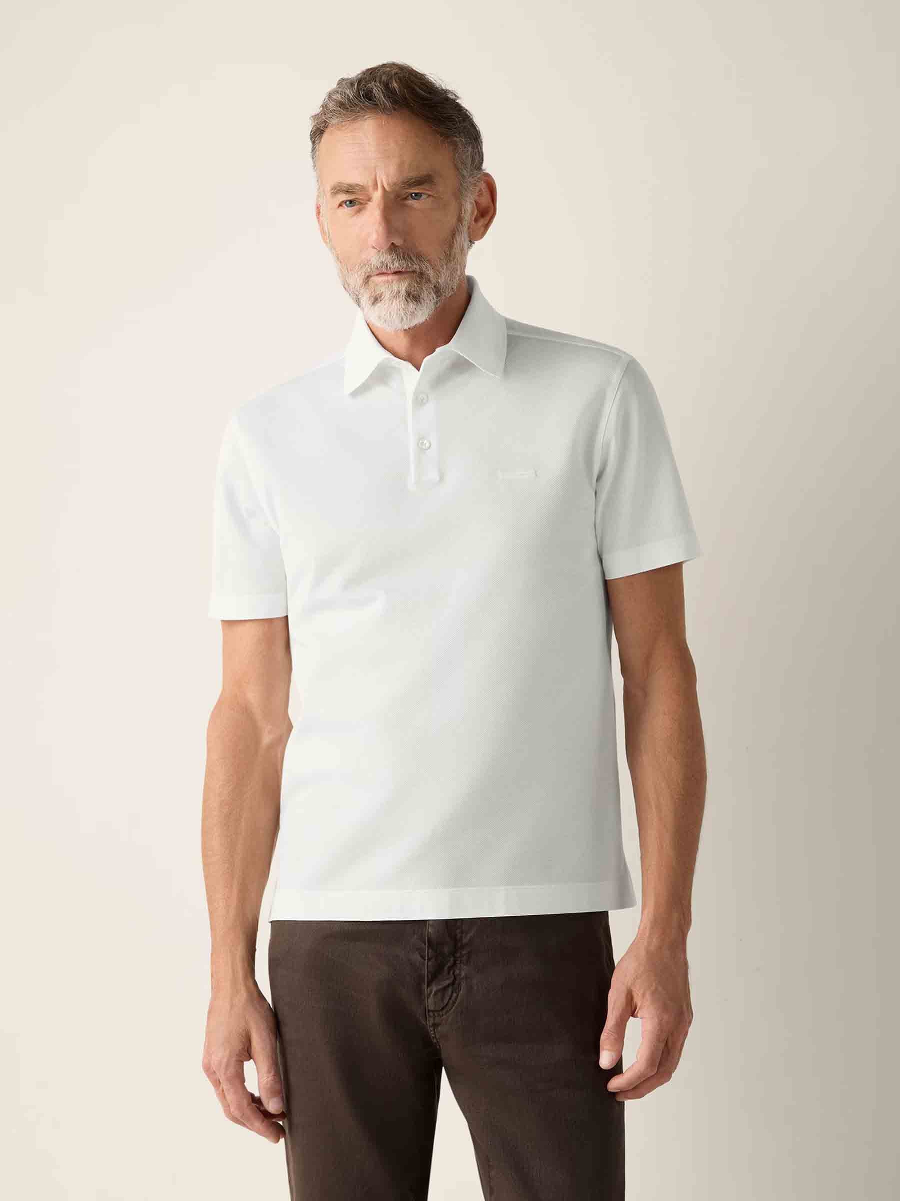 Zegna Hombre Barcelona Polo Liso color Blanco sku 552-001655 01 - Foto 2