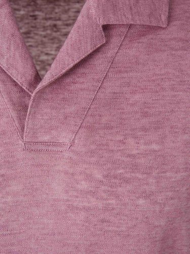Zegna Hombre Barcelona Polo Liso Lino color Rosa Envejecido sku 552-001656 01 - Foto 3