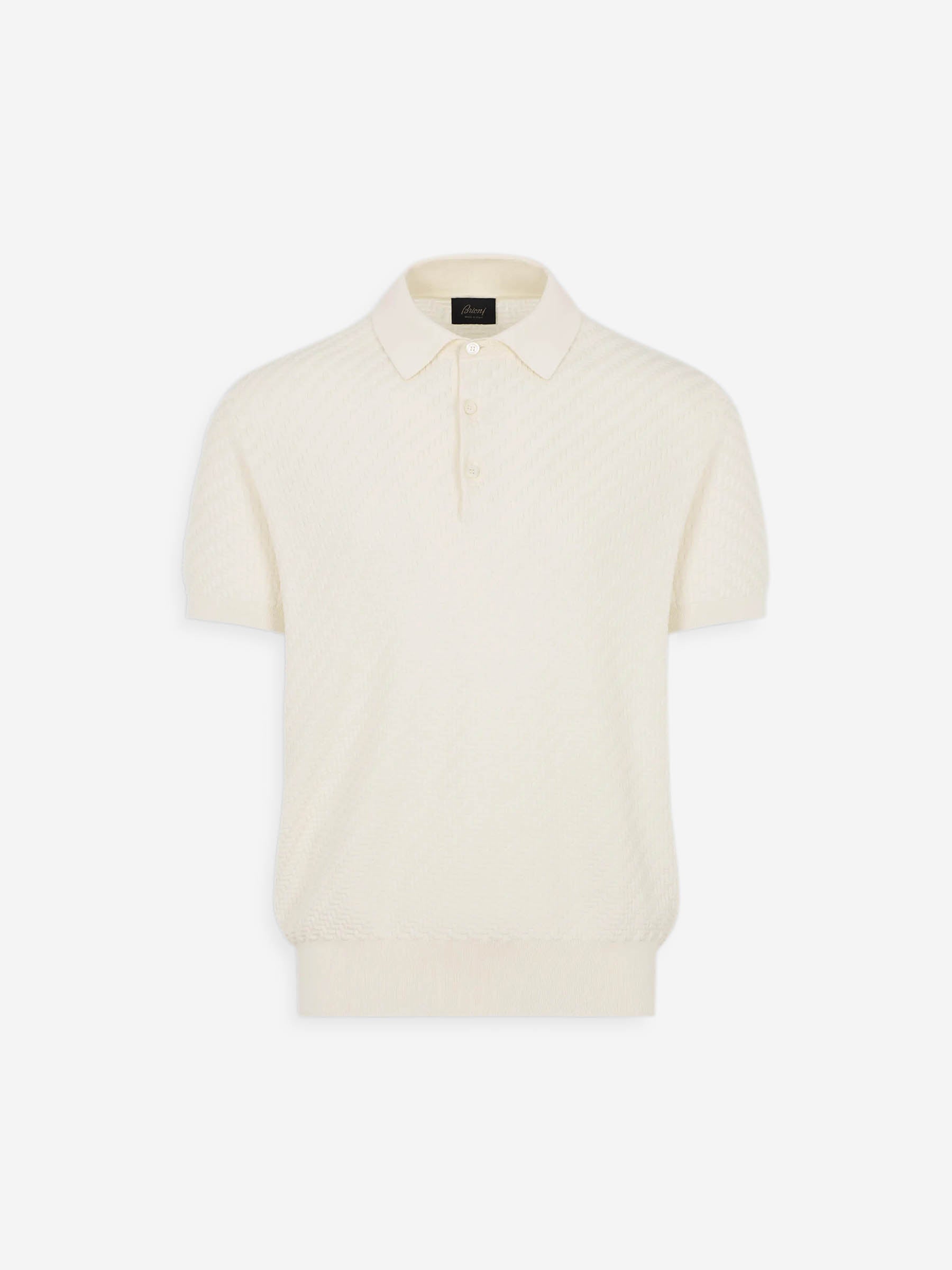 Brioni Hombre Barcelona Polo Formal Algodón color Marfil sku 552-001665 02 - Foto 1