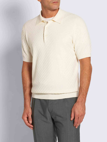 Brioni Hombre Barcelona Polo Formal Algodón color Marfil sku 552-001665 02 - Foto 2
