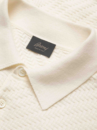 Brioni Hombre Barcelona Polo Formal Algodón color Marfil sku 552-001665 02 - Foto 4