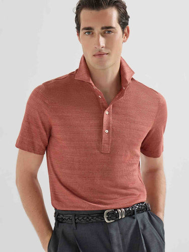 Brunello Cucinelli Hombre Barcelona Polo Punto color Terracota sku 552-001682 01 - Foto 2