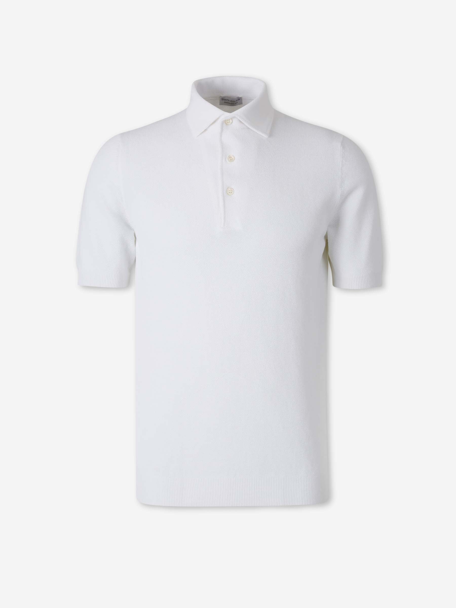 Santa Eulalia Hombre Barcelona Polo Punto Algodón color Blanco sku 552-001696 01 - Foto 1