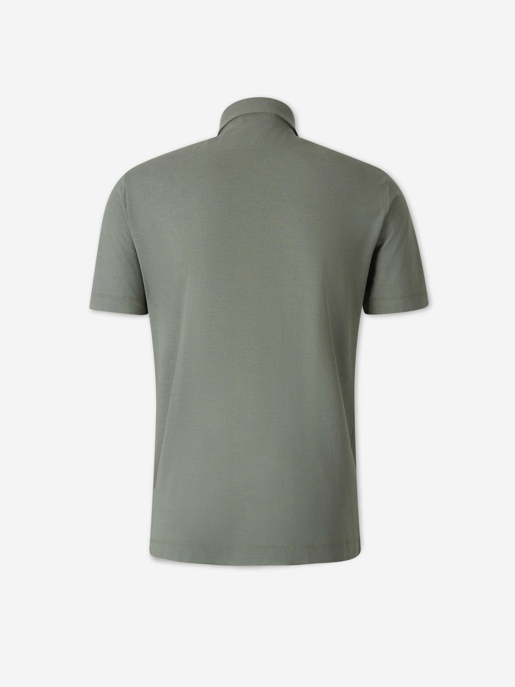 Zanone Hombre Barcelona Polo Liso Algodón color Verde Manzana sku 552-001702 04 - Foto 2