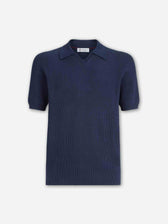 Brunello Cucinelli Hombre Barcelona Polo Punto Algodón color Azul Noche sku 552-001704 01 - Foto 1