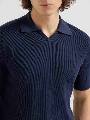 Brunello Cucinelli Hombre Barcelona Polo Punto Algodón color Azul Noche sku 552-001704 01 - Foto 4