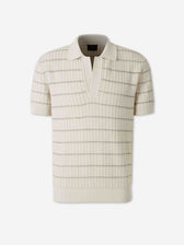 Brioni Hombre Barcelona Polo Punto Listado color Marfil sku 552-001706 01 - Foto 1