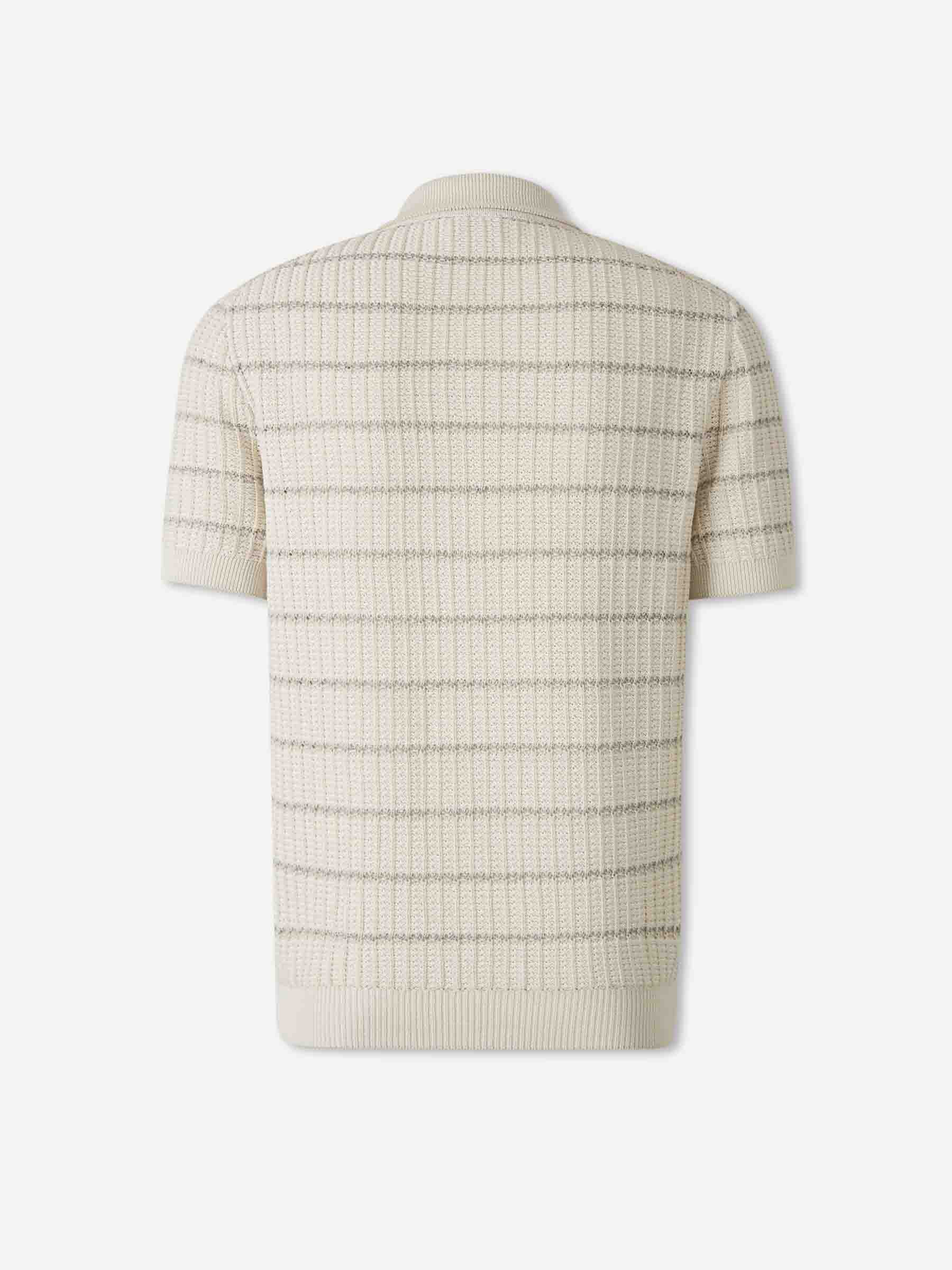 Brioni Hombre Barcelona Polo Punto Listado color Marfil sku 552-001706 01 - Foto 2