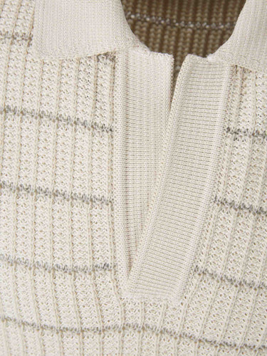 Brioni Hombre Barcelona Polo Punto Listado color Marfil sku 552-001706 01 - Foto 3