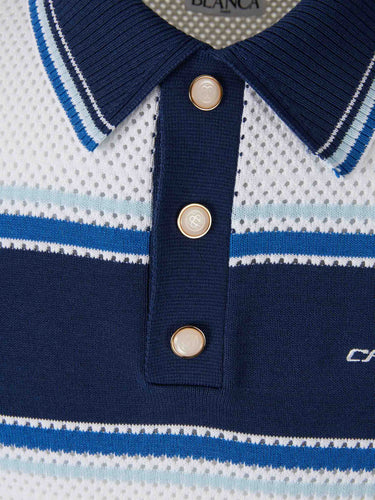 Casablanca Hombre Barcelona Polo Punto Malla color Azul sku 552-001711 01 - Foto 3