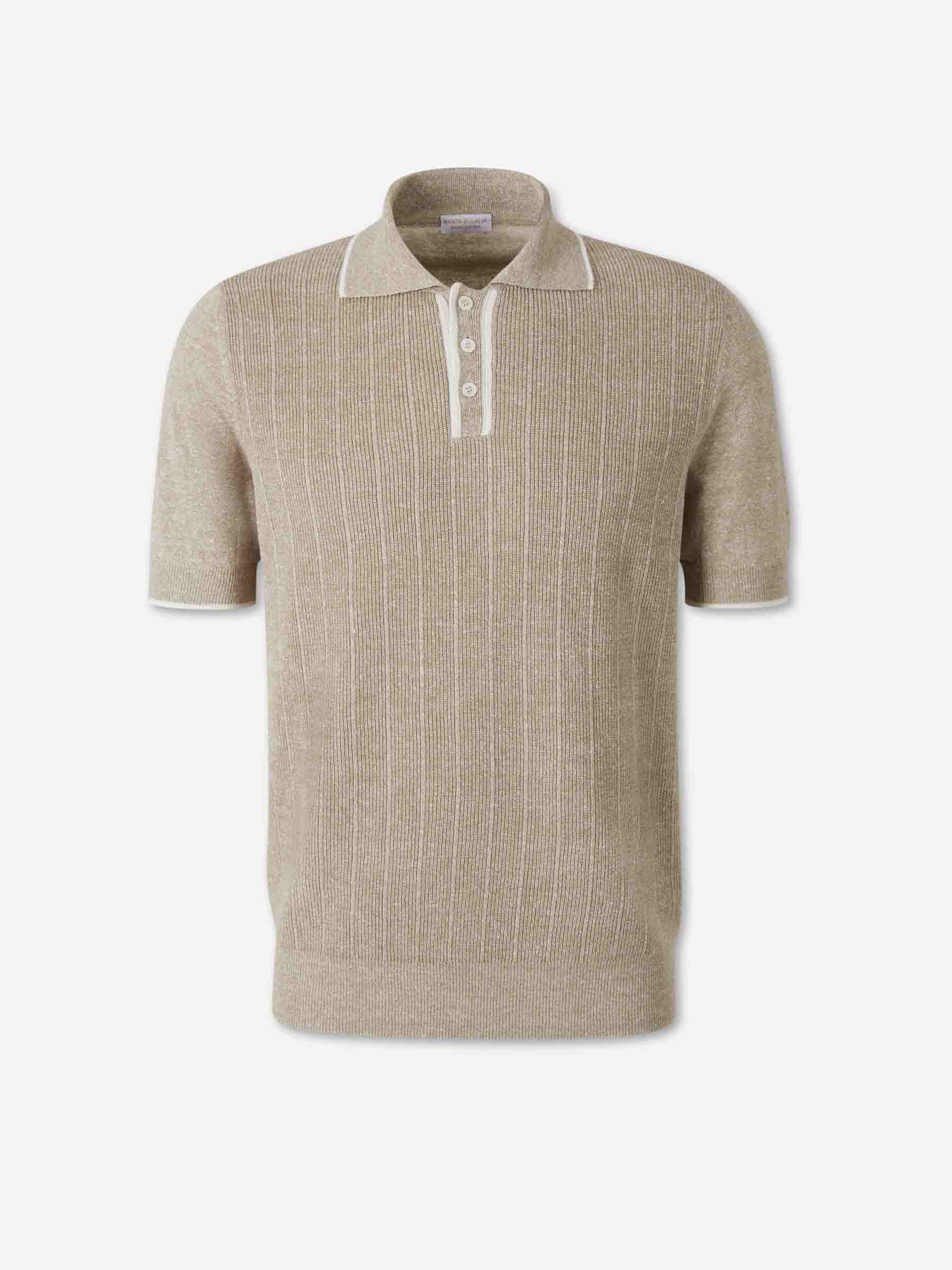 Santa Eulalia Hombre Barcelona Polo Punto Lino color Taupe sku 552-001714 02 - Foto 1