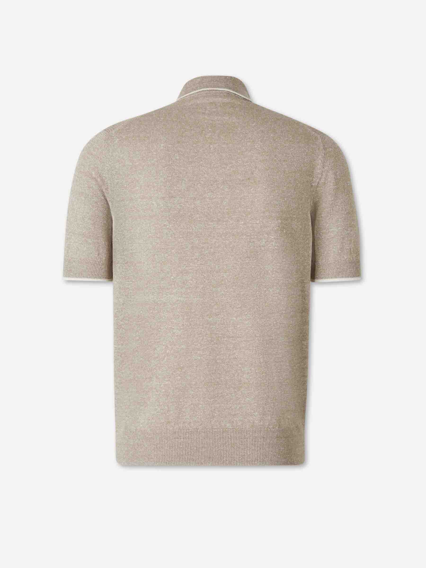 Santa Eulalia Hombre Barcelona Polo Punto Lino color Taupe sku 552-001714 02 - Foto 2