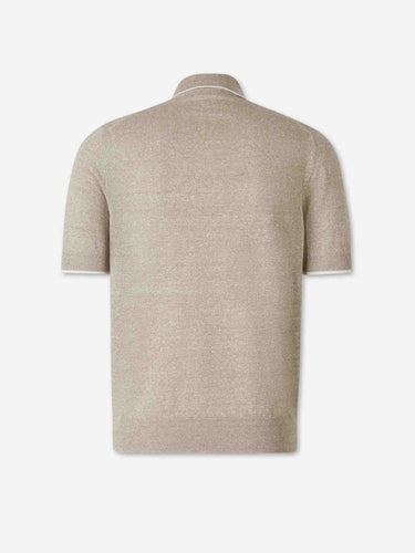 Santa Eulalia Hombre Barcelona Polo Punto Lino color Taupe sku 552-001714 02 - Foto 2