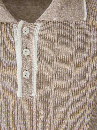 Santa Eulalia Hombre Barcelona Polo Punto Lino color Taupe sku 552-001714 02 - Foto 3