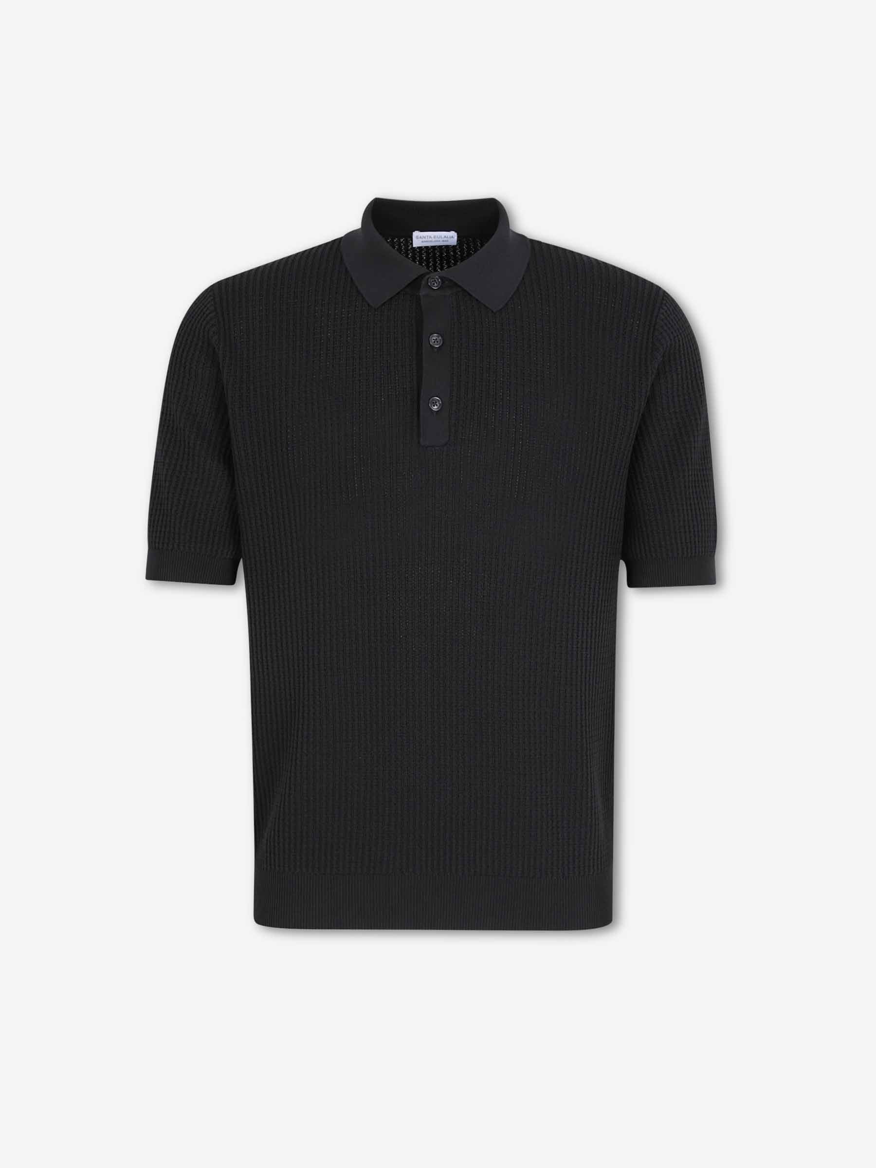 Santa Eulalia Hombre Barcelona Polo Punto Canalé color Negro sku 552-001730 01 - Foto 1