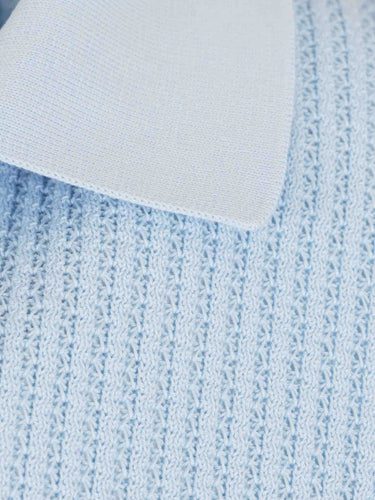 Santa Eulalia Hombre Barcelona Polo Punto Canalé color Azul Celeste sku 552-001730 03 - Foto 3