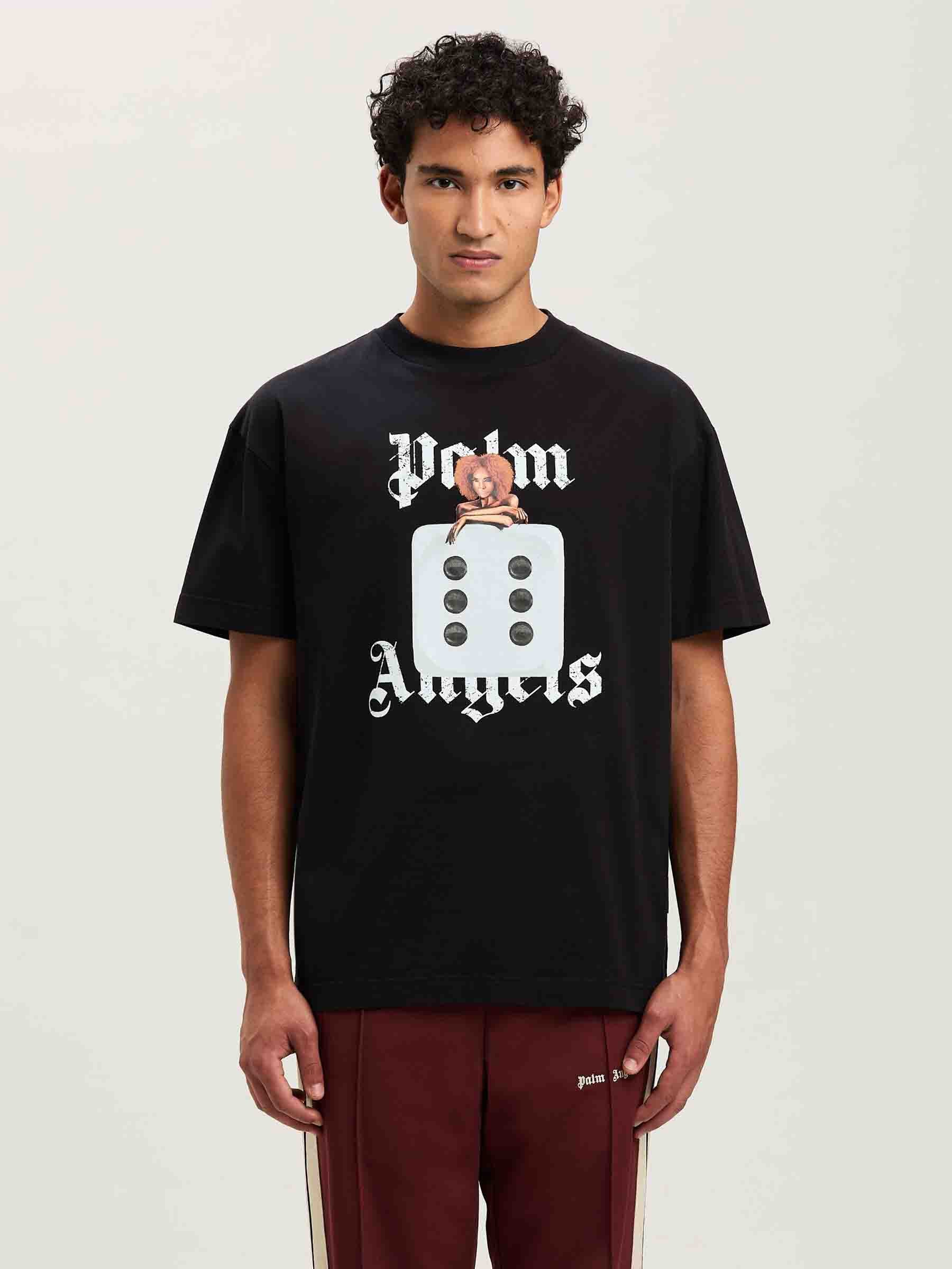 Palm Angels Cream Greetings From California Printed Cotton