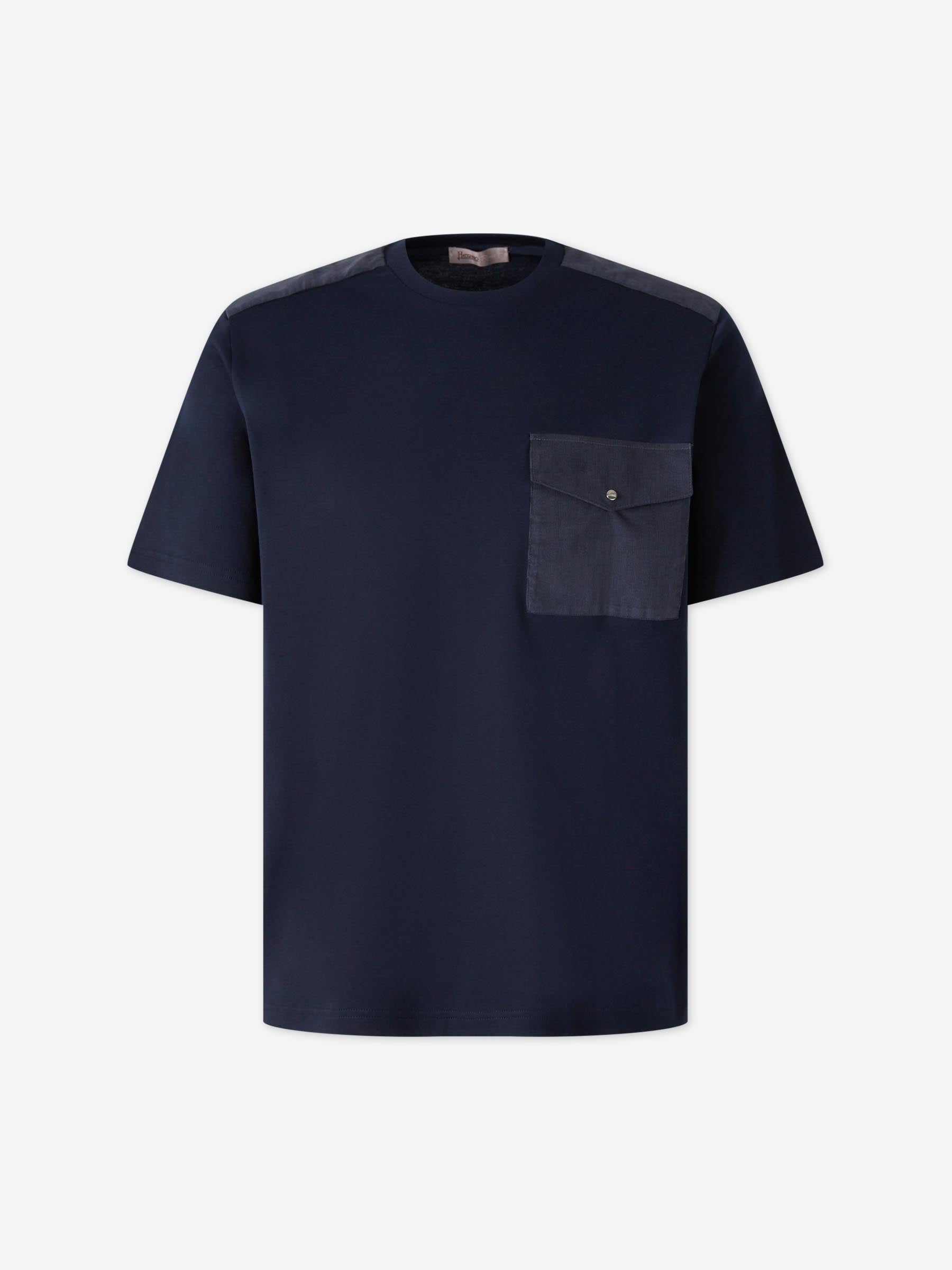 Herno Hombre Barcelona Camiseta con Bolsillo color Azul Marino sku 553-004310 02 - Foto 1