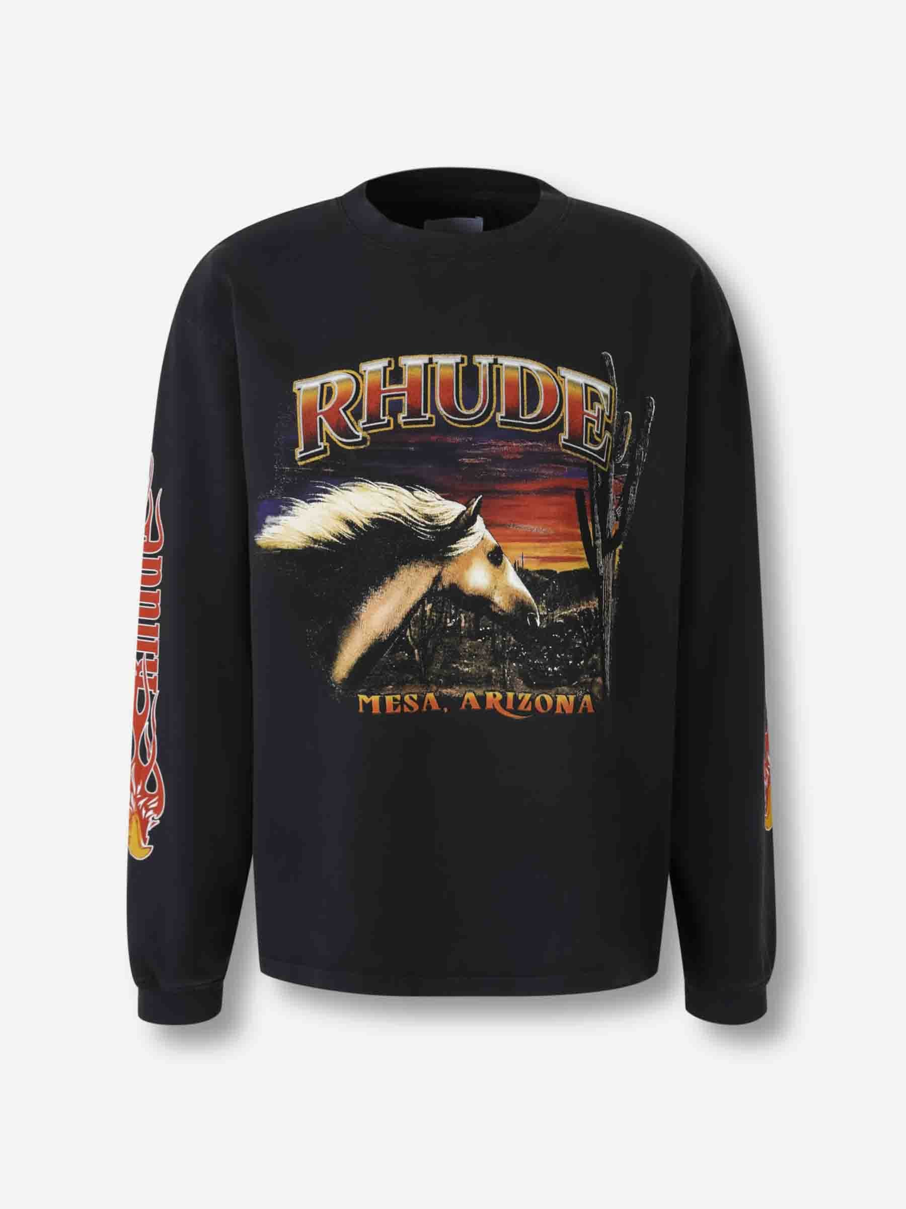 Rhude Hombre Barcelona Camiseta Manga Larga color Negro sku 553-004322 01 - Foto 1