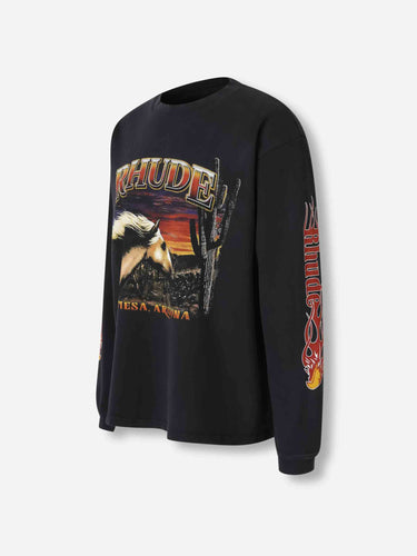 Rhude Hombre Barcelona Camiseta Manga Larga color Negro sku 553-004322 01 - Foto 3
