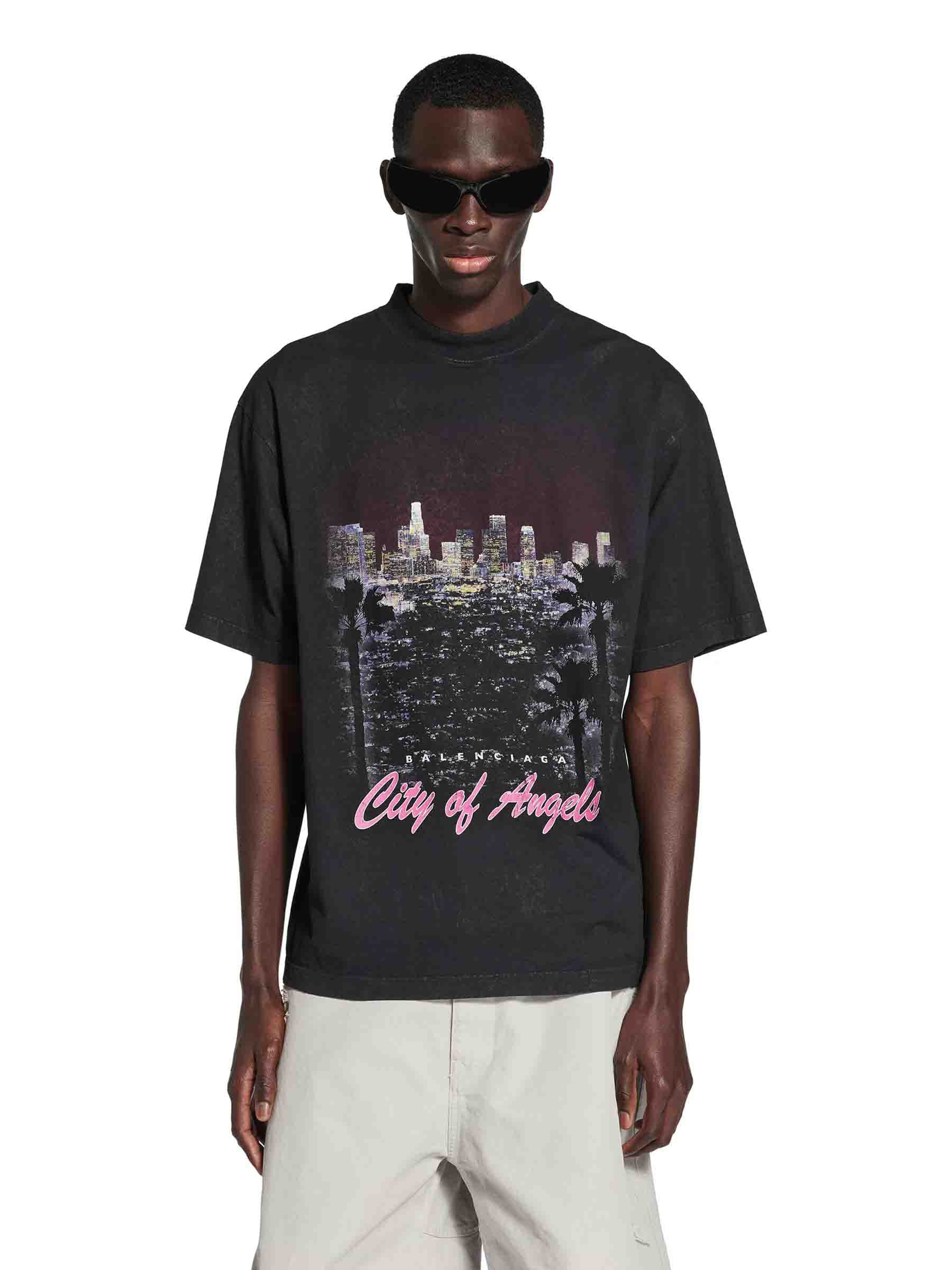 Balenciaga Hombre Barcelona Camiseta City Of Angels color Negro sku 553-004342 01 - Foto 2
