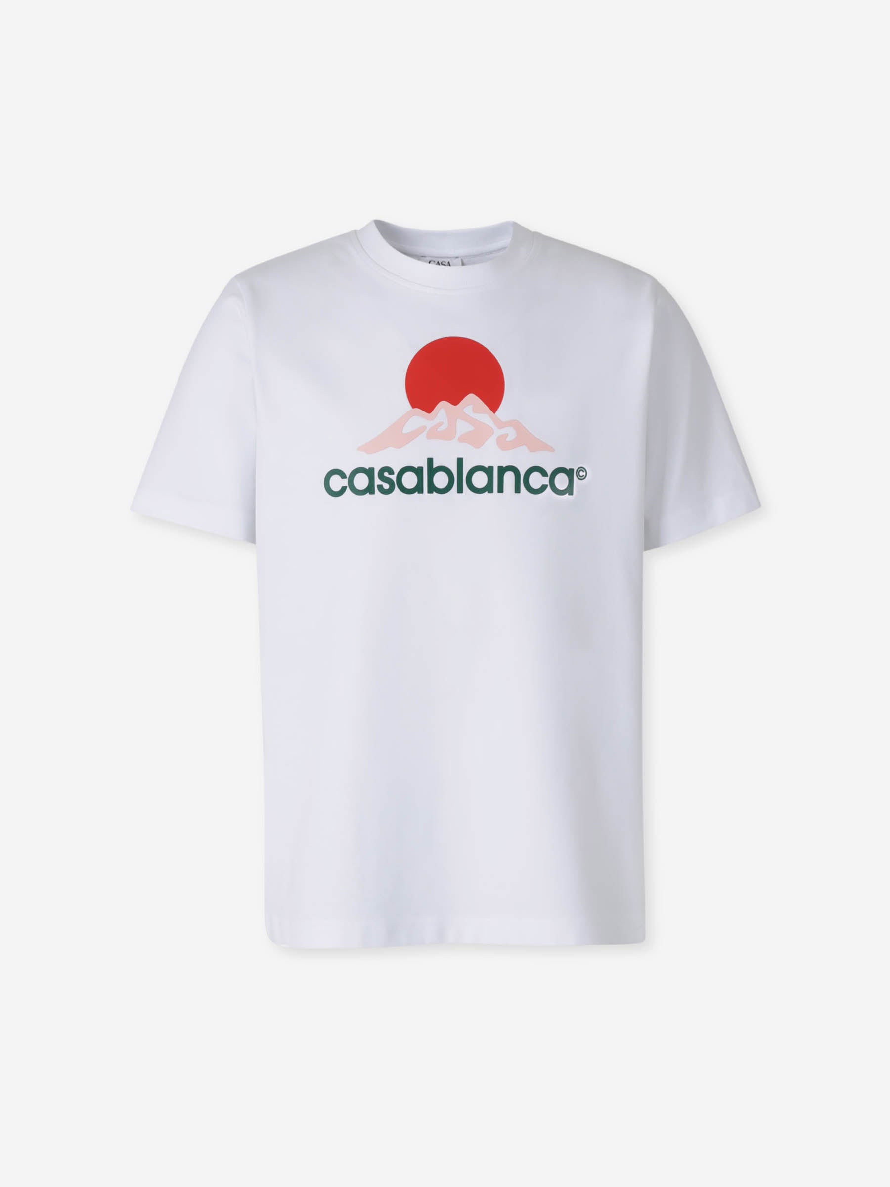 【関税込み】Casablanca ピンク Mushroom Emblem Tシャツ Mushroom Emblem Cropped T-Shirt | Casablanca Paris