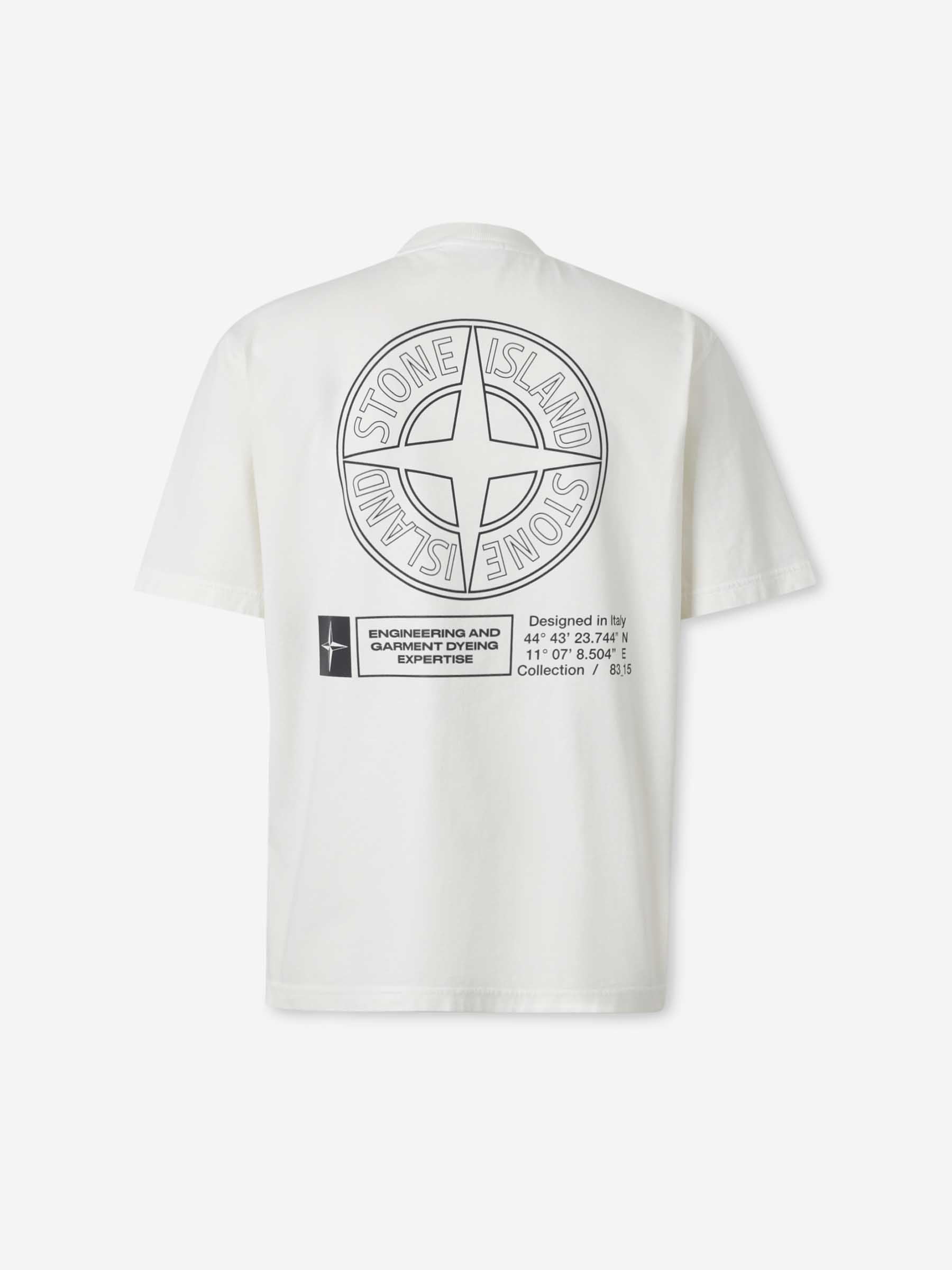 Stone Island Hombre Barcelona Camiseta Algodón Logo color Marfil sku 553-004392 02 - Foto 2