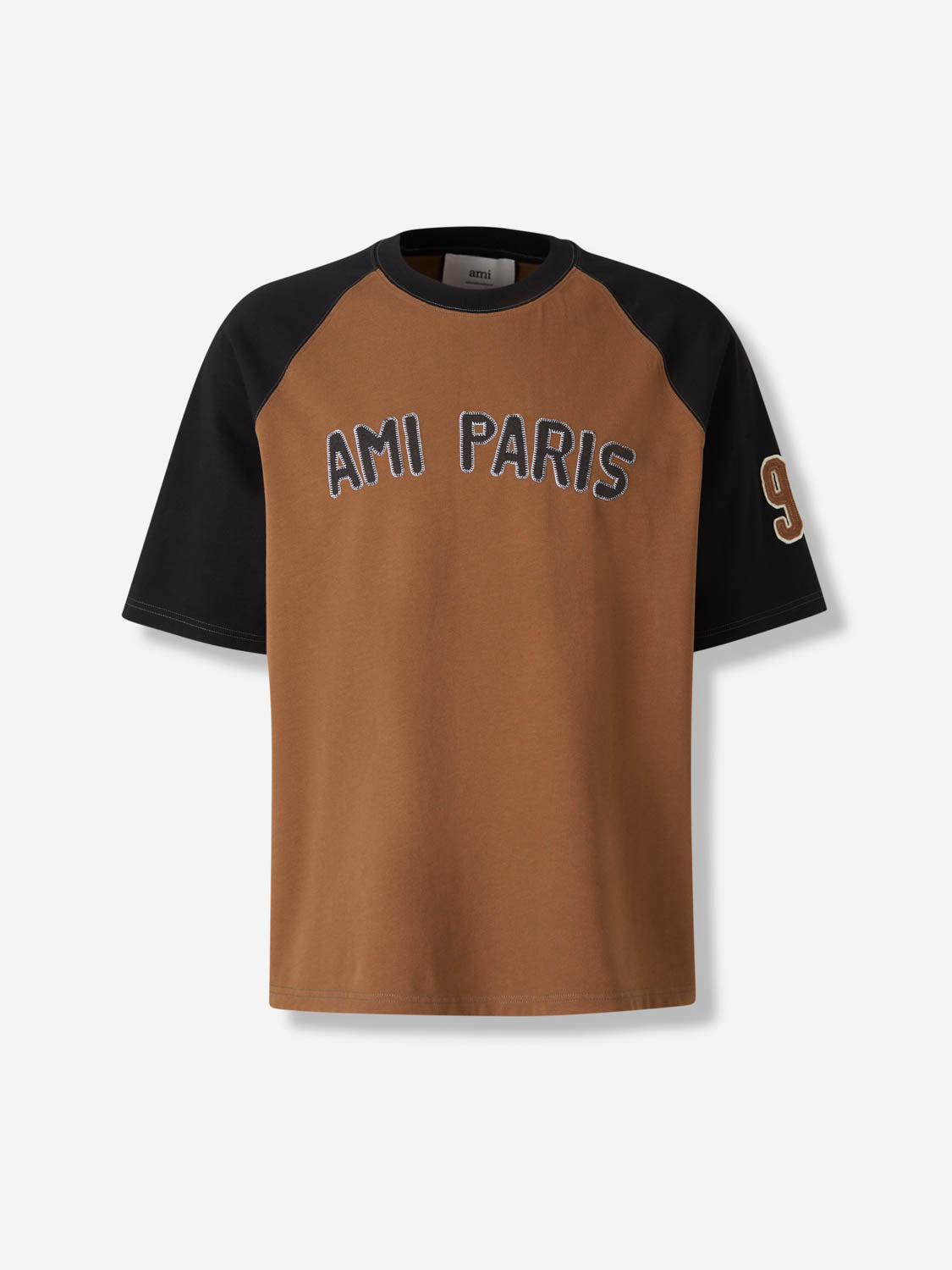 Ami Paris Hombre Barcelona Camiseta con logo bordado color Marrón sku 553-004435 01 - Foto 1