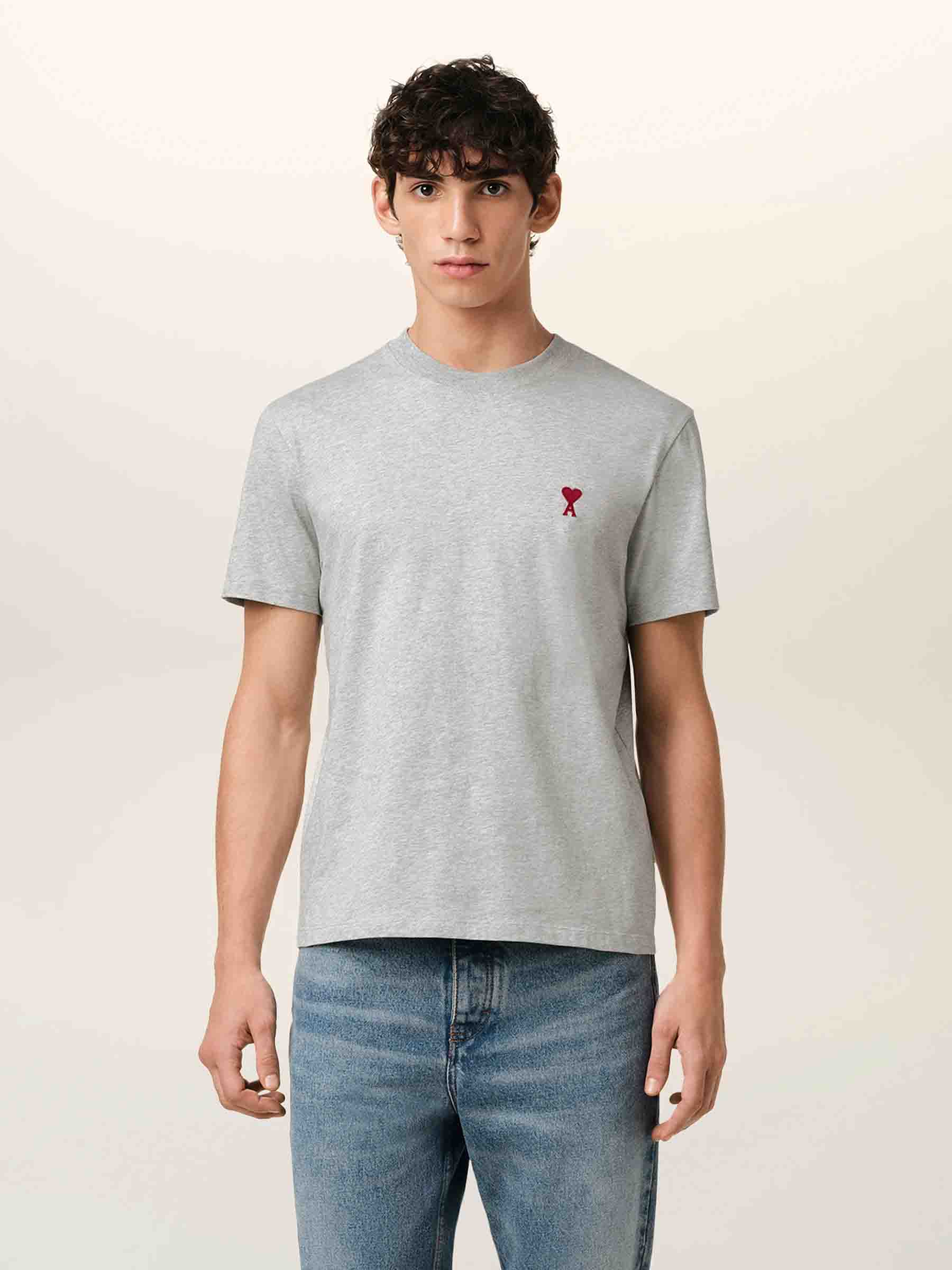 Ami Paris Hombre Barcelona Camiseta Logo Algodón color Gris sku 553-004436 03 - Foto 2