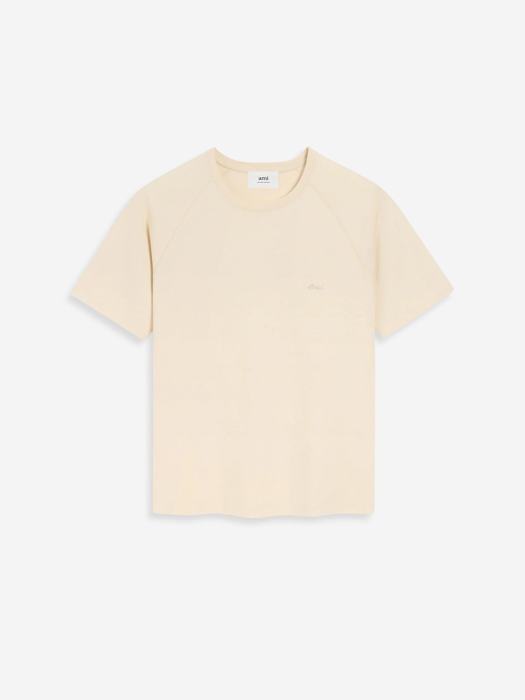 ★★AMI PARIS★★ TS Logo Short Sleeve T-Shirt White Cream H WHITE CREAM Ami Paris Patch T-shirt | AMI PARIS