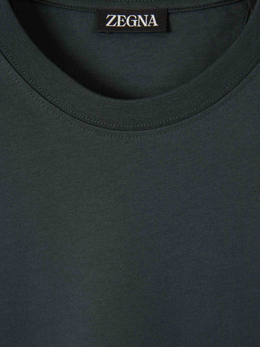Zegna Hombre Barcelona Camiseta Cuello Redondo color Verde Jungla sku 553-004446 03 - Foto 3
