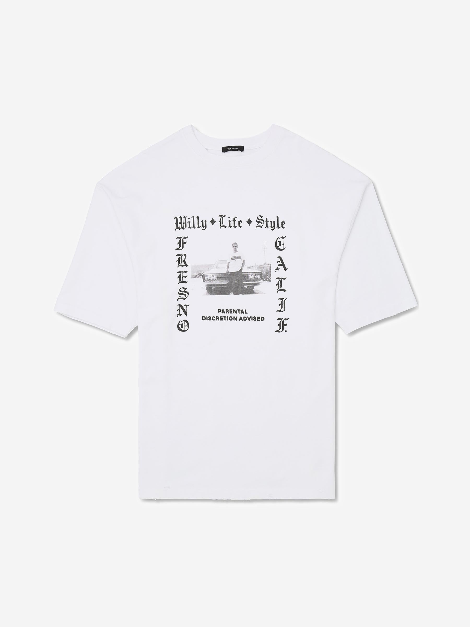 Willy Chavarria Hombre Barcelona Camiseta Cuello Redondo color Blanco sku 553-004450 01 - Foto 1