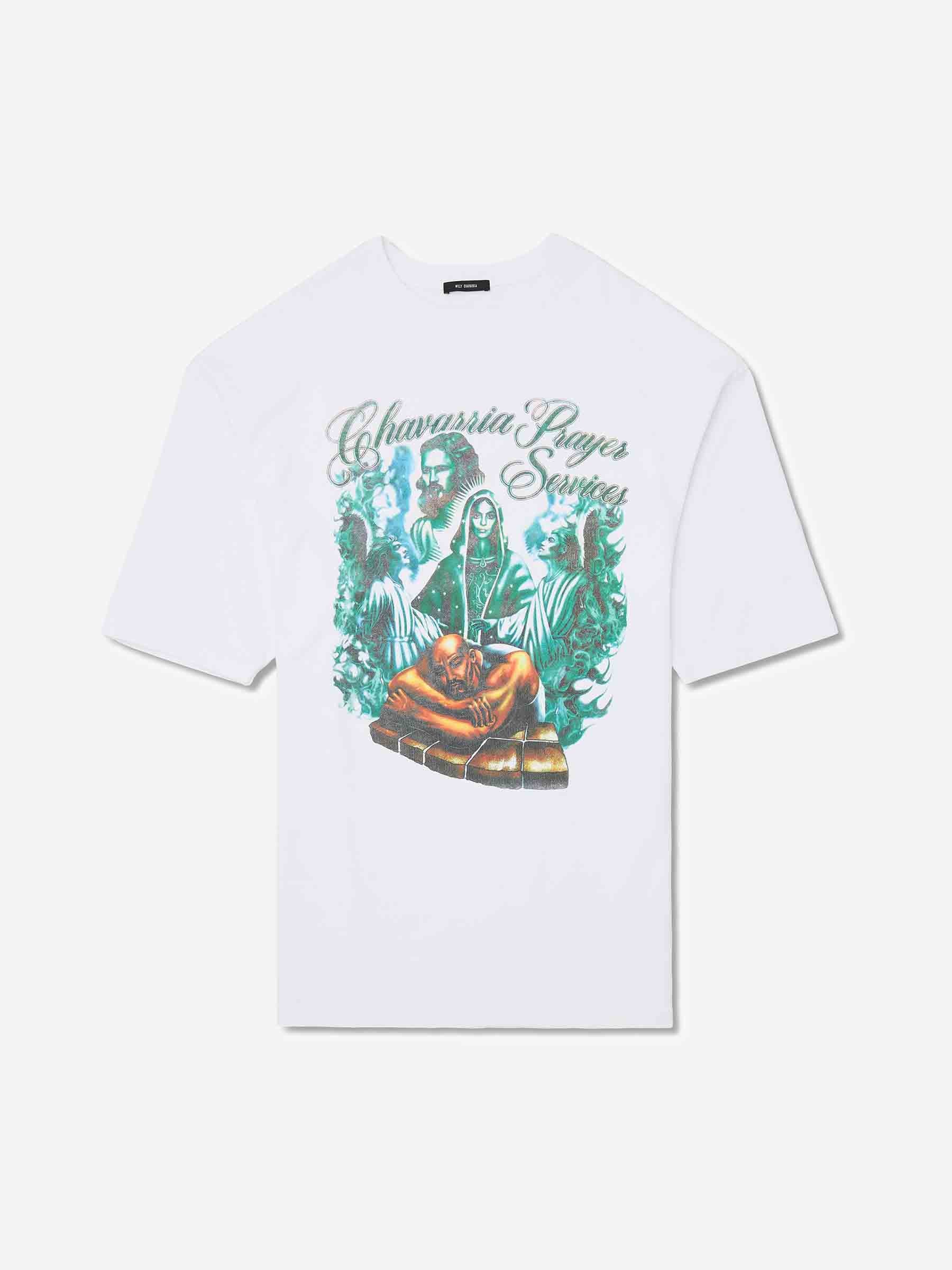 Willy Chavarria Hombre Barcelona Camiseta Cuello Redondo color Blanco sku 553-004456 01 - Foto 1